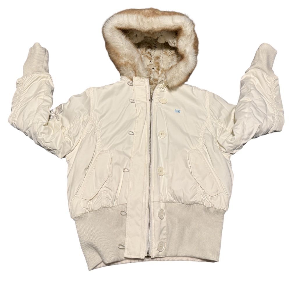 Vintage Y2K Ecko Red Reversible Faux Fur Bomber Jacket – Size: L